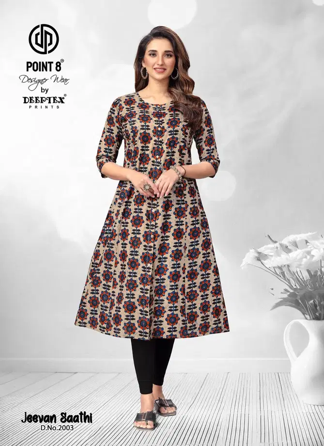 Jeevan Sathi Vol 2 By Deeptex A Line Cotton Printed Kurti Suppliers In India